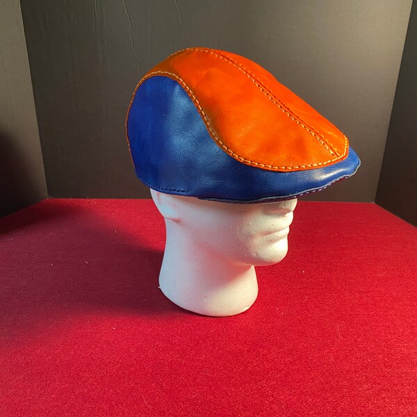 Leather Flat Cap Etsy