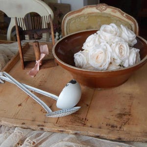 Antique~1940's Rustic  French Stoneware Glazed Brown Mixing Bowl~Pottery Bowl~JDL~French Farmhouse