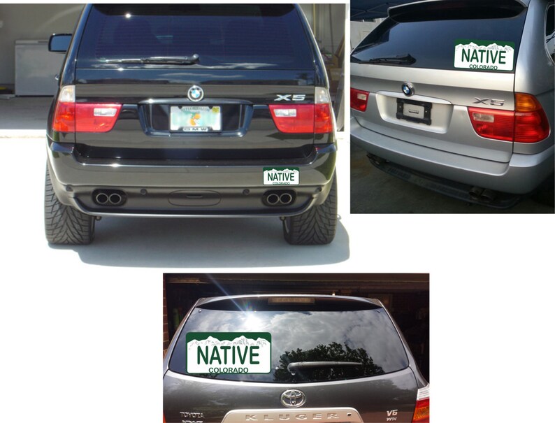 Native Colorado License Plate Shaped Car Bumper Sticker Etsy