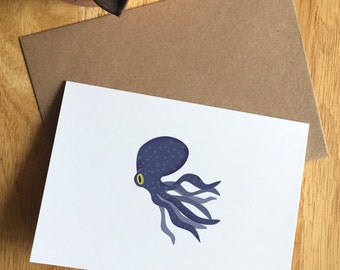 Octopus Greeting Card Common Octo