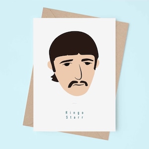 Ringo Starr-wenskaart. Beatles A6-kaart. duivelse vrouw