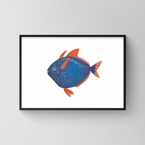 Opah | ムーンフィッシュ アートプリント A5 / A4 / A3 | 子供用壁飾り