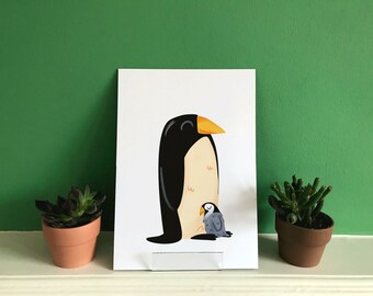 Cute King Penguins Giclée art print