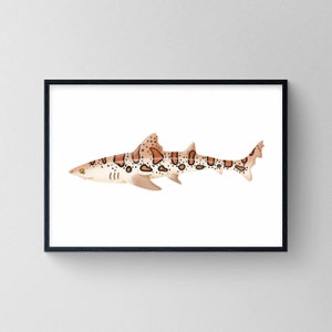Leopard Shark Art Print Houndshark | Children&#39;s Wall Decor | Illustration