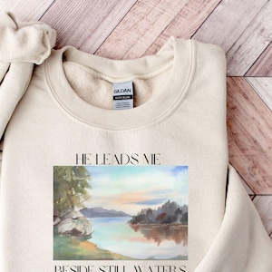 Psalm 23 Sweatshirt, Christian Crewneck, Religious Bible Verse Clothing, Comfortable Fleece Pullover, Inspirational Top, Gifts for women