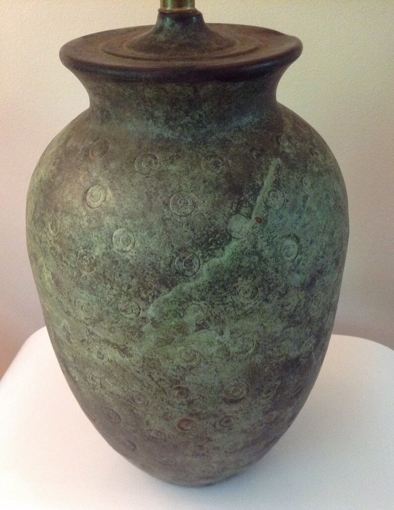 Patinated Copper Lamps A Pair