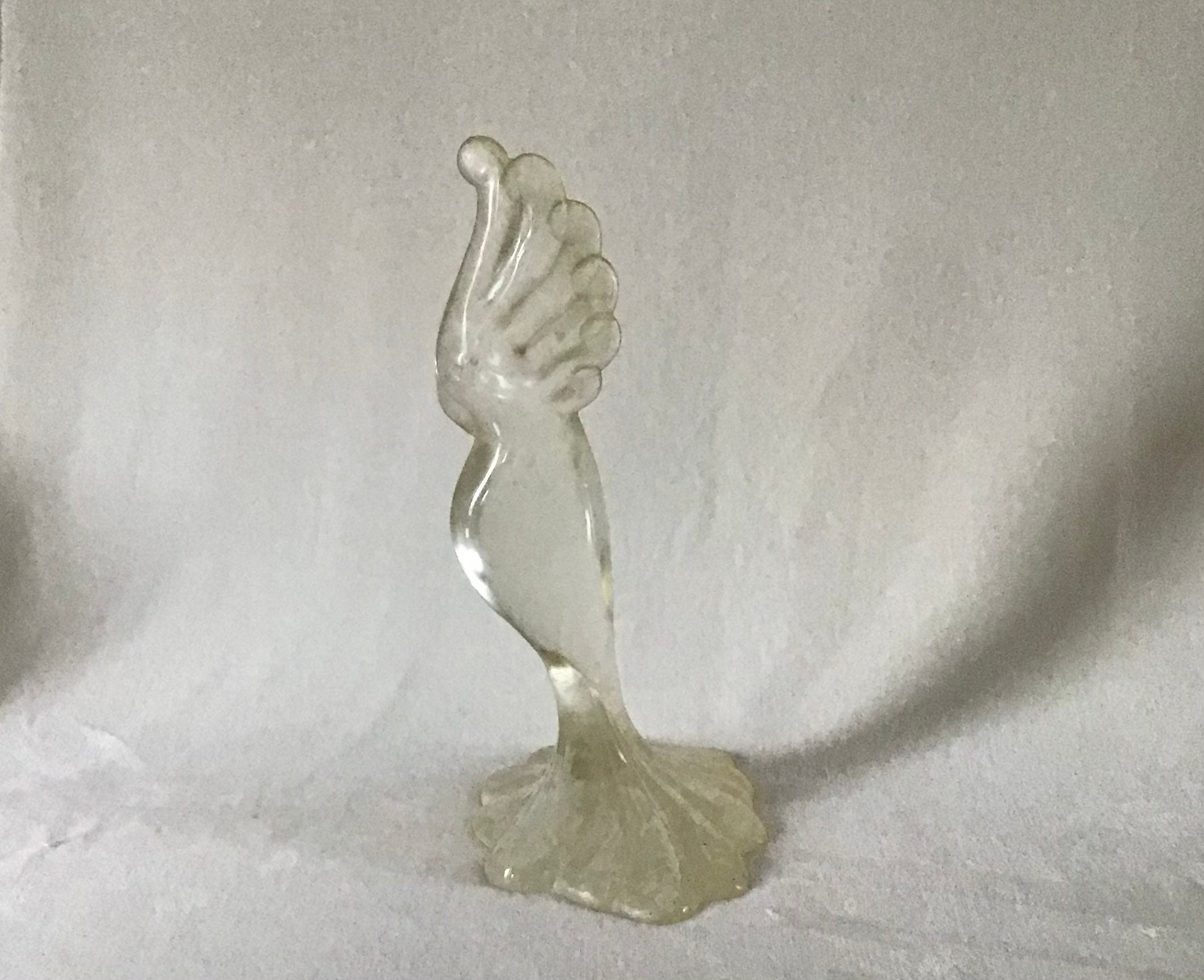 Austin Productions Frosted & Clear Lucite Acrylic Cockatoo Parrot Sculpture Signed Dated 1981