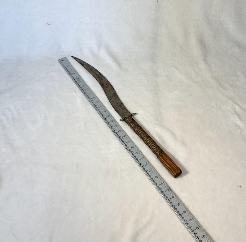 15” Steel Blade Rope Zebrawood Handle Collectible Vintage Blade Knive ...