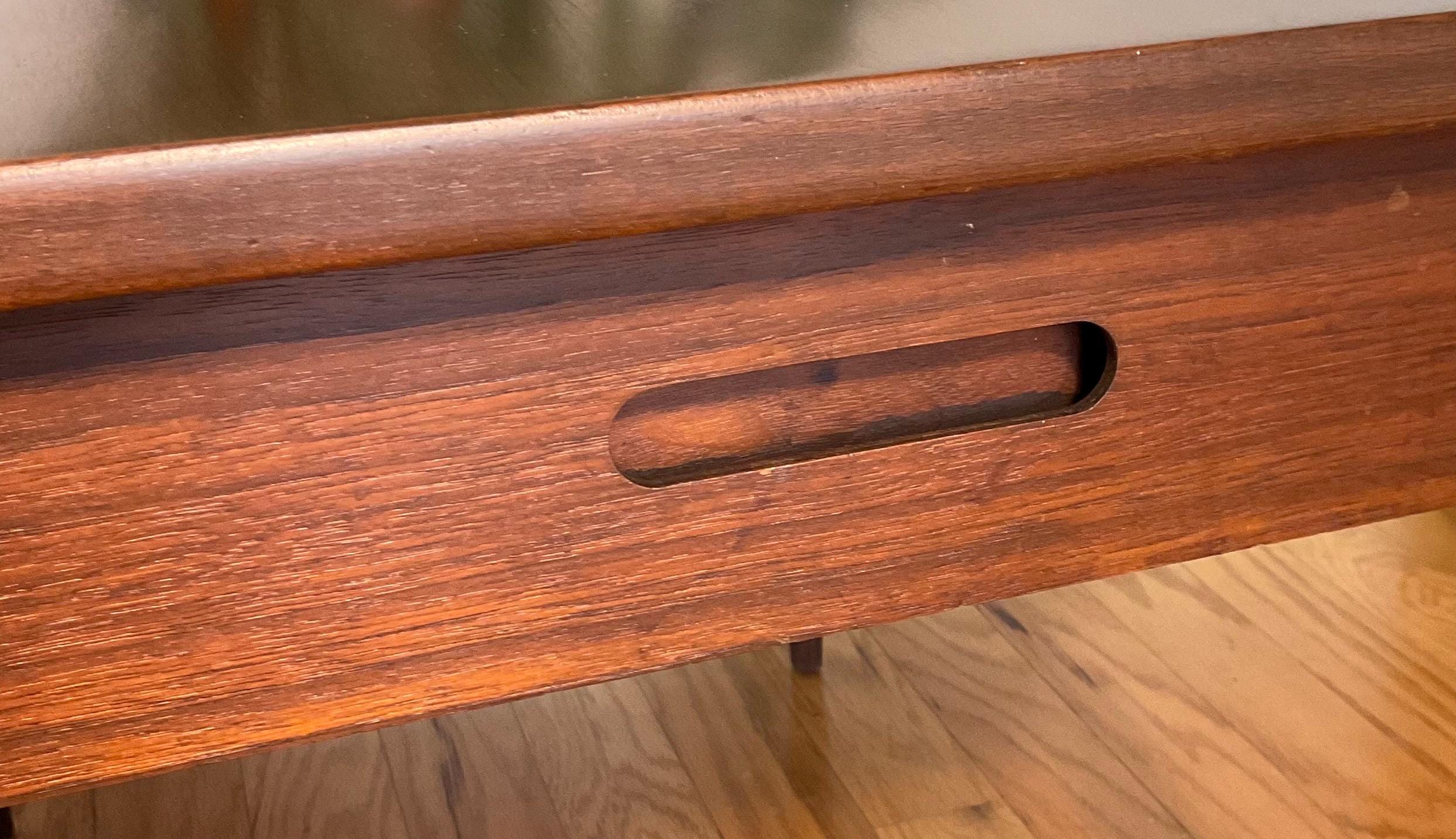 Mid Century Modern Jens Risom Walnut Side Table With Single