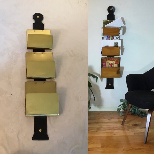 Leather Magazine Rack Etsy