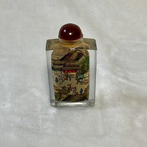 Vintage (c. 1950) Chinese Reverse-Painted Snuff Bottle w/ Glass Overla –  Shogun's Gallery