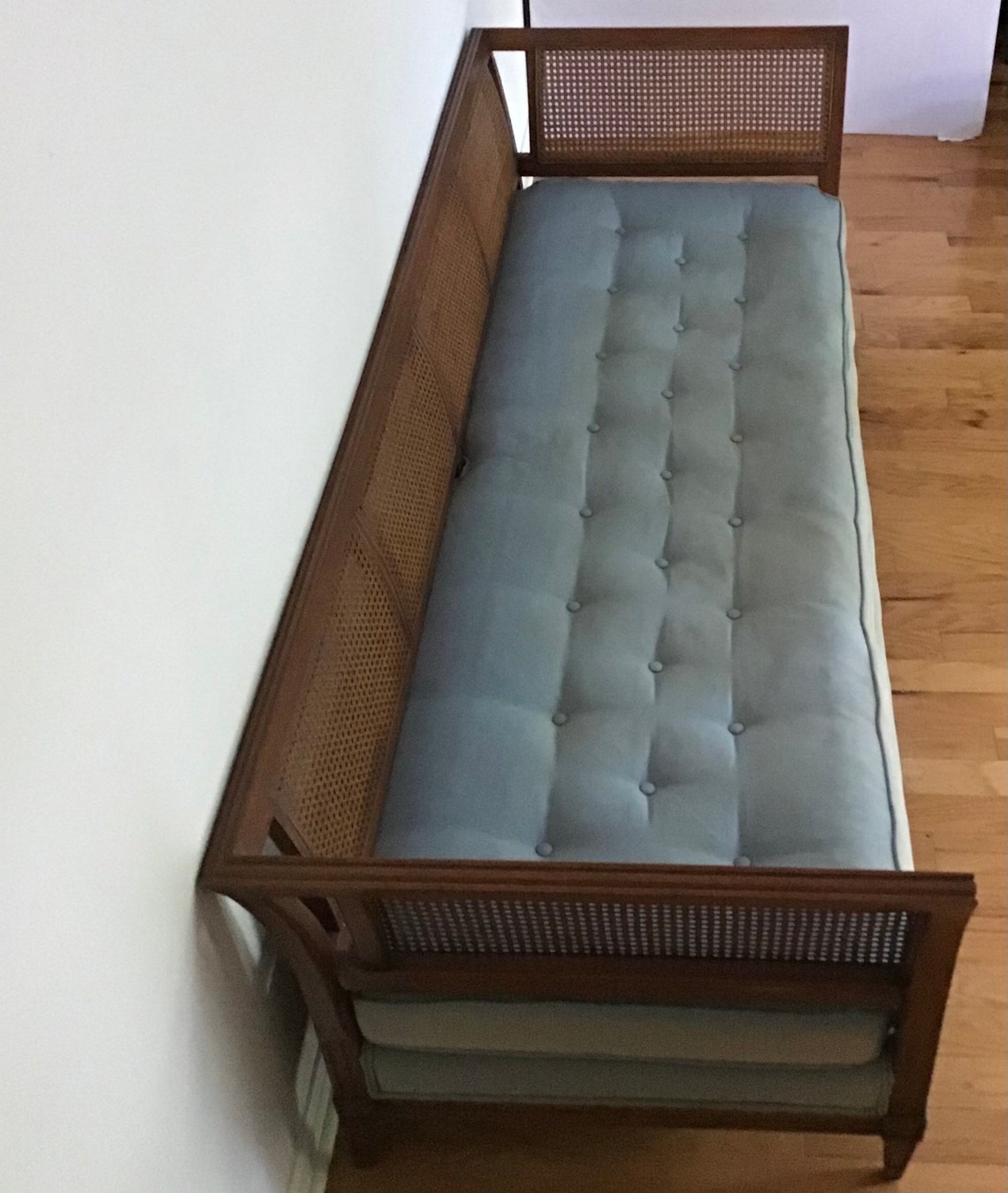 Vintage 1970s Henredon Cane Tuxedo Sofa Original Mid Century Etsy