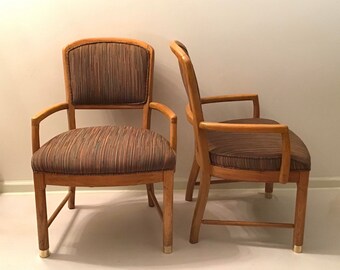 Early 1970's Pair of Vintage Mid-Century Modern American White Oak Sculptural Arm Lounge Chairs