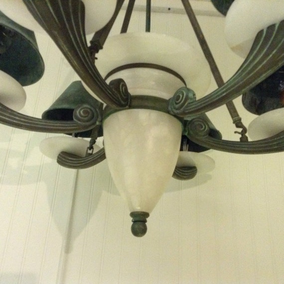 Alabaster Ceiling Light Fixture Chandelier Art Nouvear Etsy