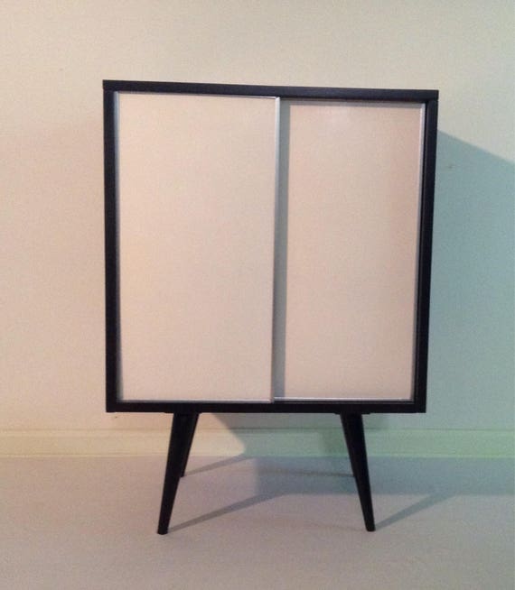 Mcm Paul Mccobb Sliding Door Cabinet On Base 1950 S Etsy