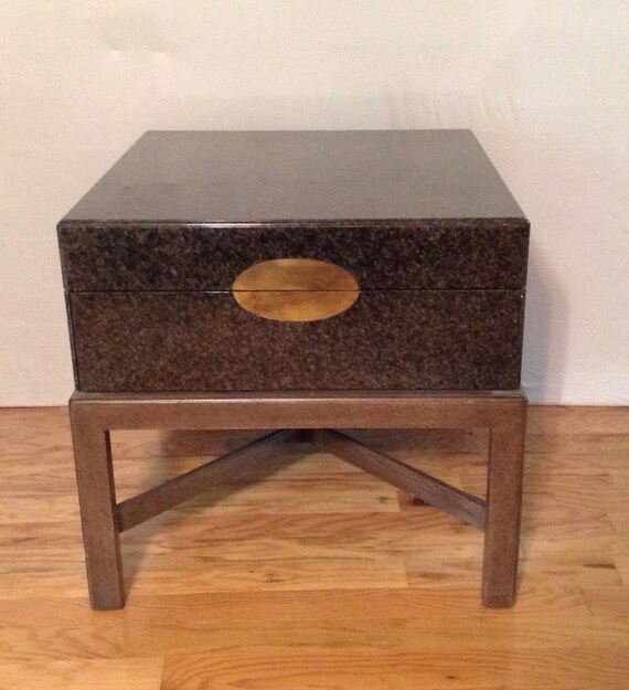 Large Marge Carson Green Cream Lacquer End Table Etsy