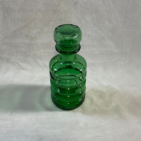 Green Glass Carafe Etsy