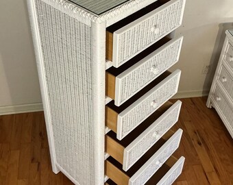 Vintage Henry Link Lexington White Wicker Bedroom Furniture Set Vintage Henry Link Lexington White Wicker Bedroom Furniture Set