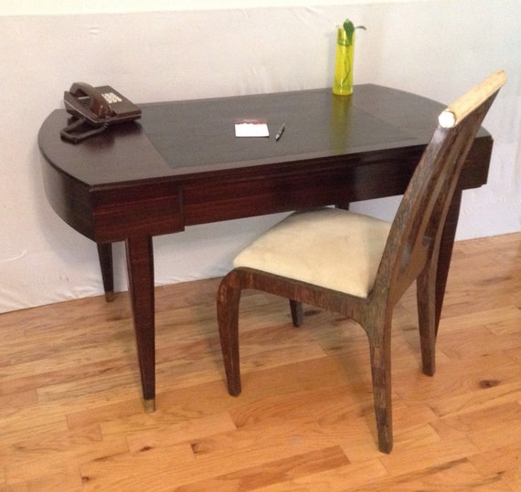 Vintage Mid Century Modern Rosewood Single Drawer Desk Leather Etsy