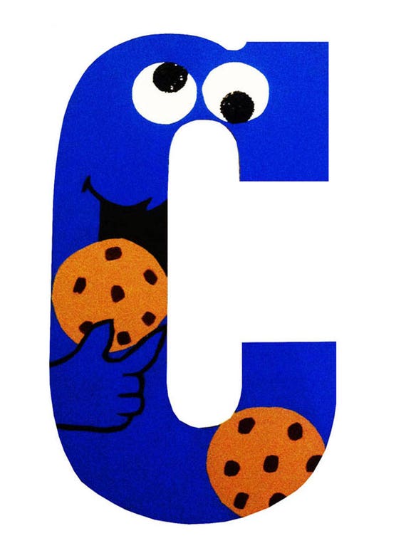13.5 Cookie Monster Letter Etsy