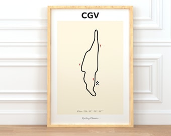 Circuit Gilles Villeneuve Print | KOM | QOM | Local Legend | Bicycle illustration | Road Bike Poster | Christmas Gift for cyclist