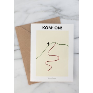Biglietto di auguri ciclistico / Camillien-Houde / KOM / QOM / Leggenda locale / Illustrazioni di biciclette / Biglietto di appunti divertente / Regalo di Natale per ciclista