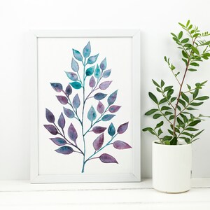 水彩画の緑のプリント | ハンドメイド | 植物のプリント | ミニマリスト水彩画 | ジクレー | ファインアートプリント | トロピカルリーフペイント | エキゾチック