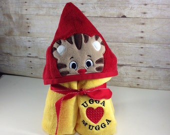 Daniel Tiger inspired hooded towel