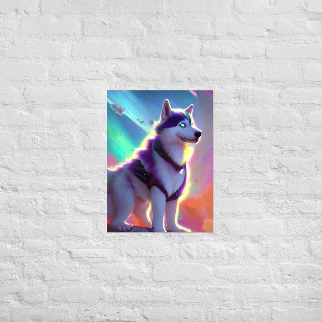 Galaxy Huskies Poster 18x24 AI Art Print Etsy