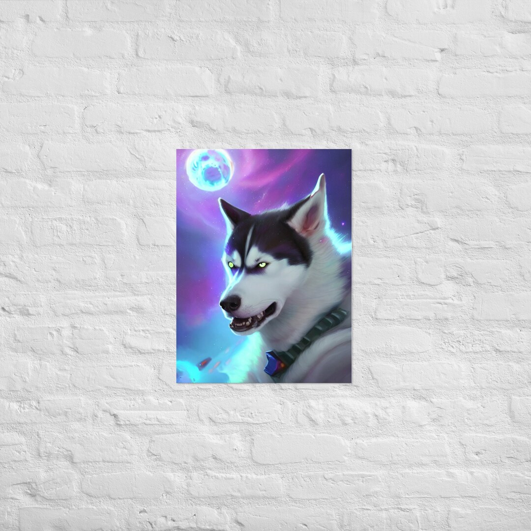 Galaxy Huskies Poster 18x24 AI Art Print Etsy
