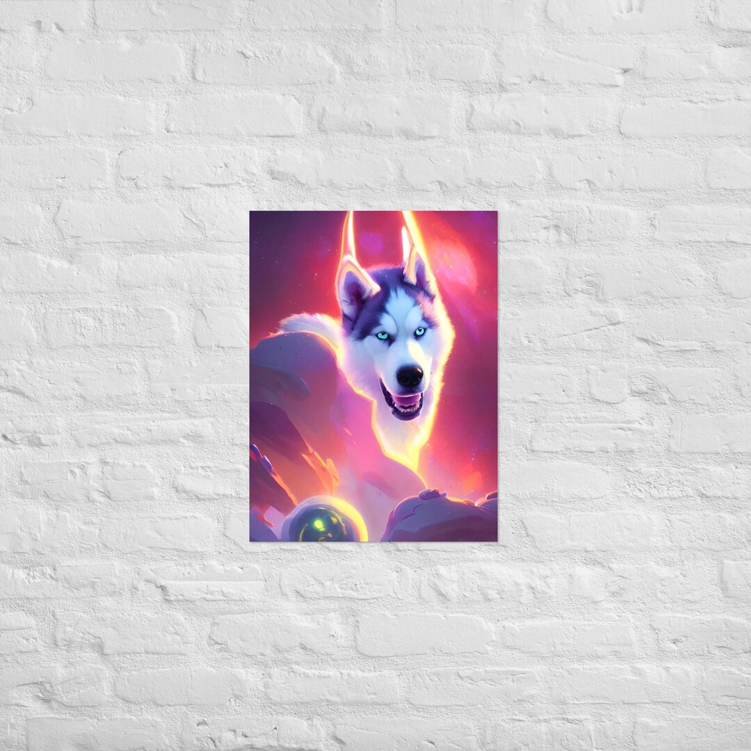 Galaxy Huskies Poster 18x24 AI Art Print Etsy