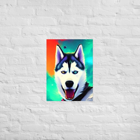 Galaxy Huskies Poster 18x24 AI Art Print Etsy