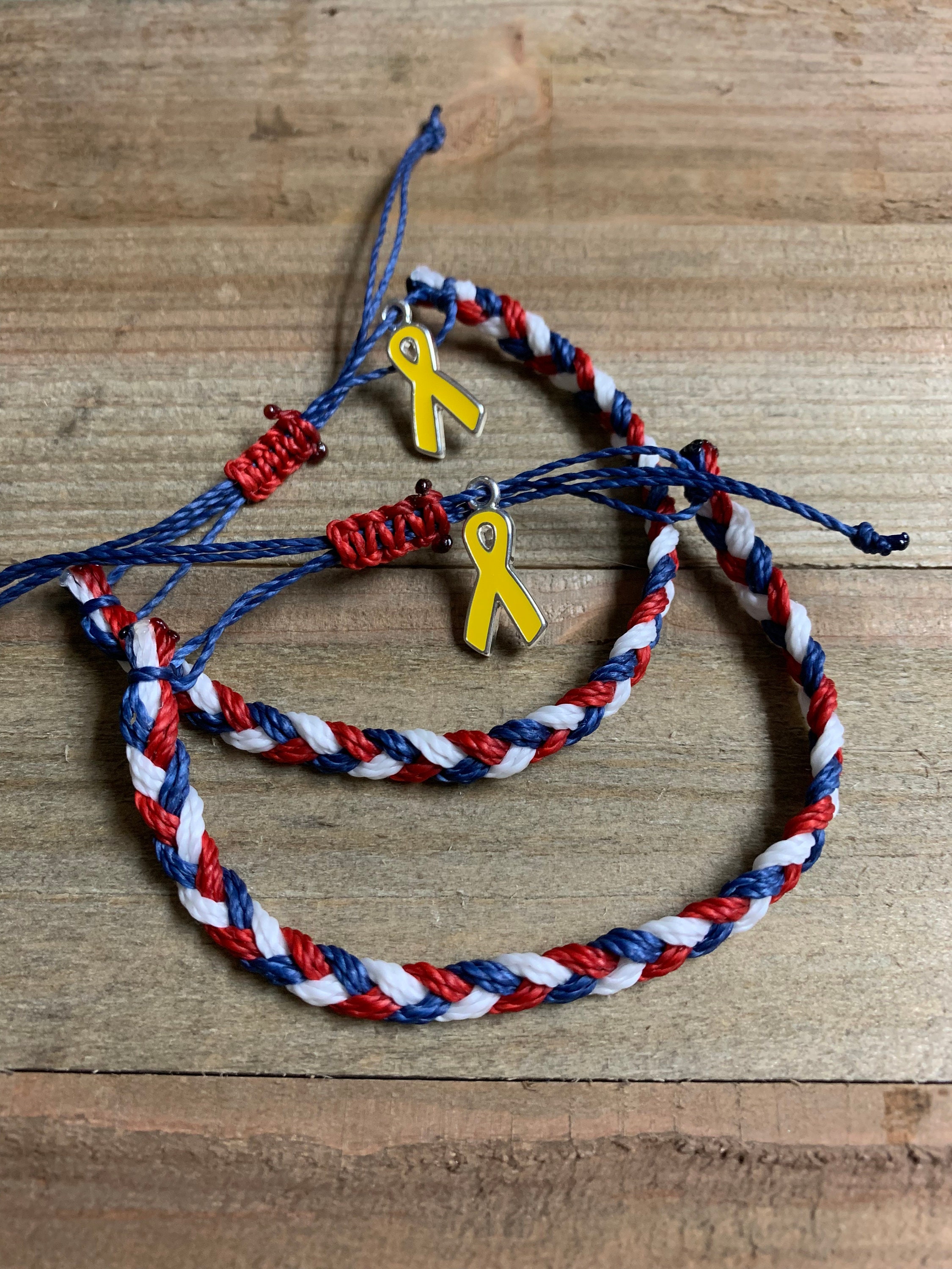 Red white and blue bracelet braided friendship bracelet Etsy