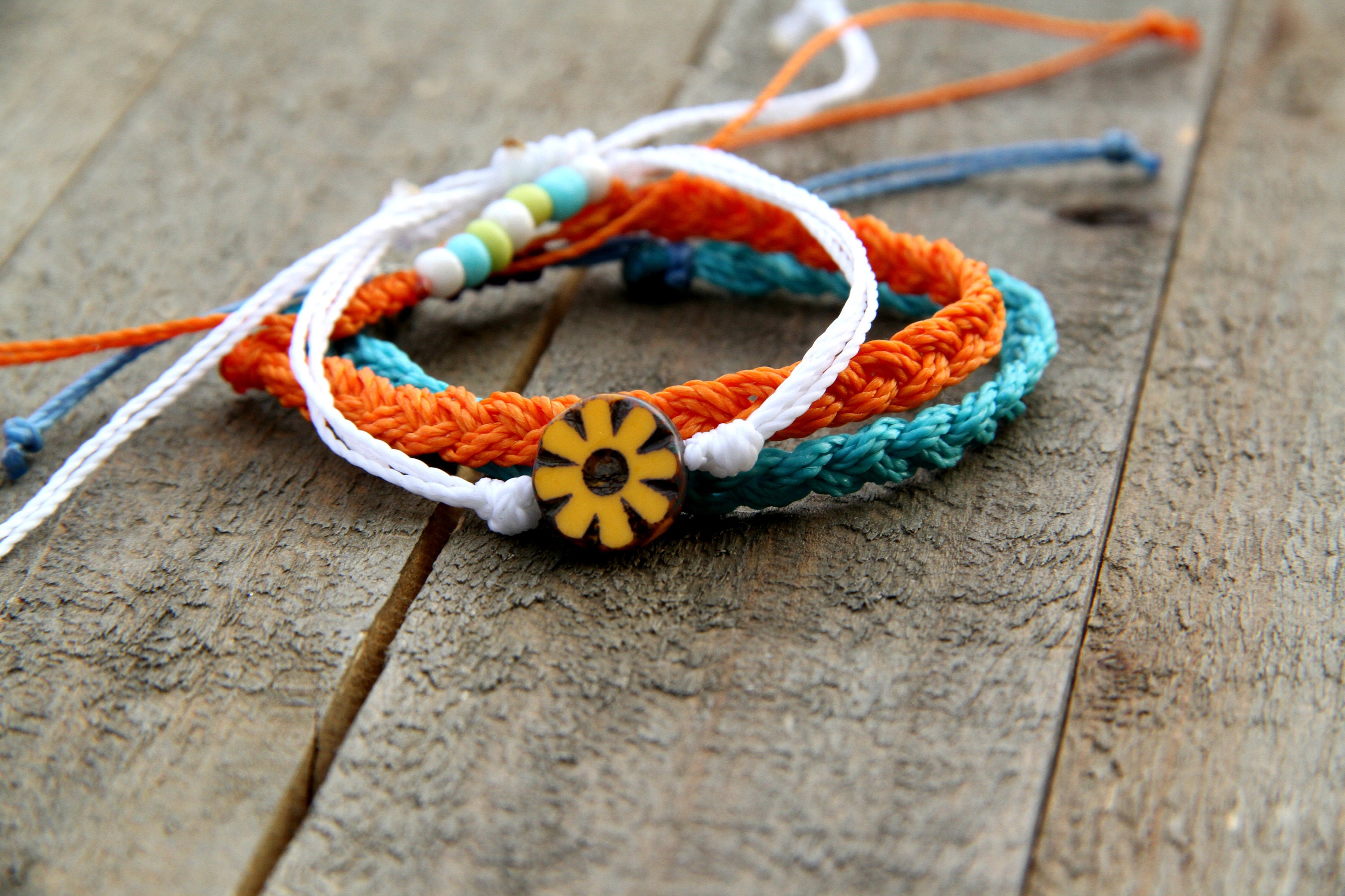 Sunflower Friendship Bracelet Sunflower Bracelet Sunflower Etsy