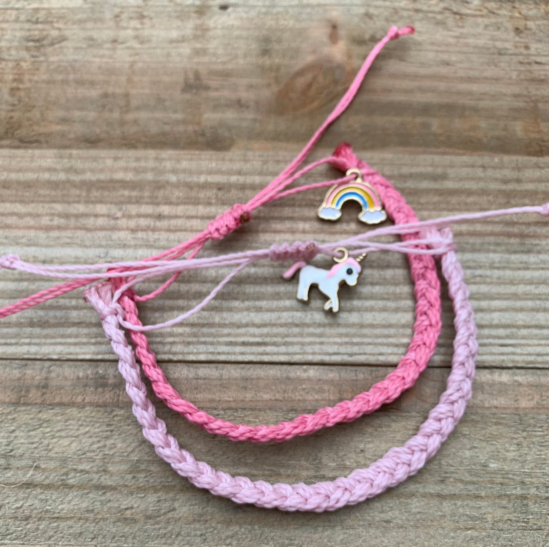 Unicorn and rainbow friendship bracelet unicorn bracelet set Etsy