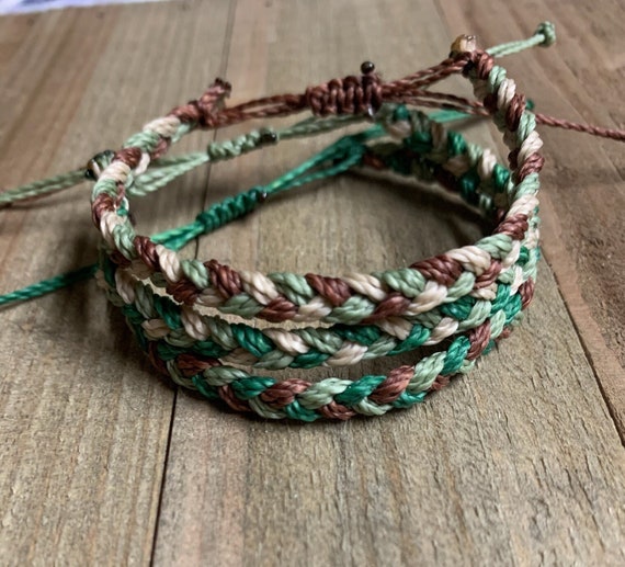 Camo Friendship Bracelet Set Woven Camo Bracelets Camo Etsy