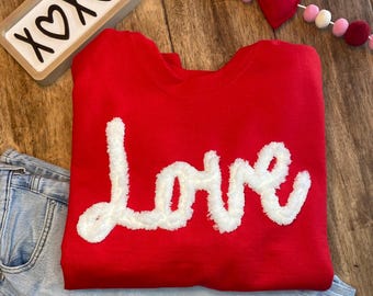 Embroidered Chenelle Yarn Valentines Day Shirt.