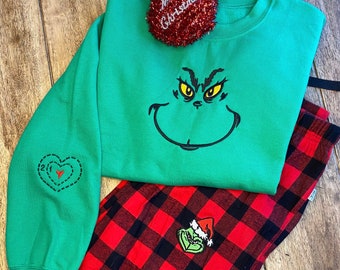 Besticktes The G Christmas Sweatshirt (Hosen separat erhältlich): Holiday Festive Spirit. Weihnachtliches Pyjama-Shirt