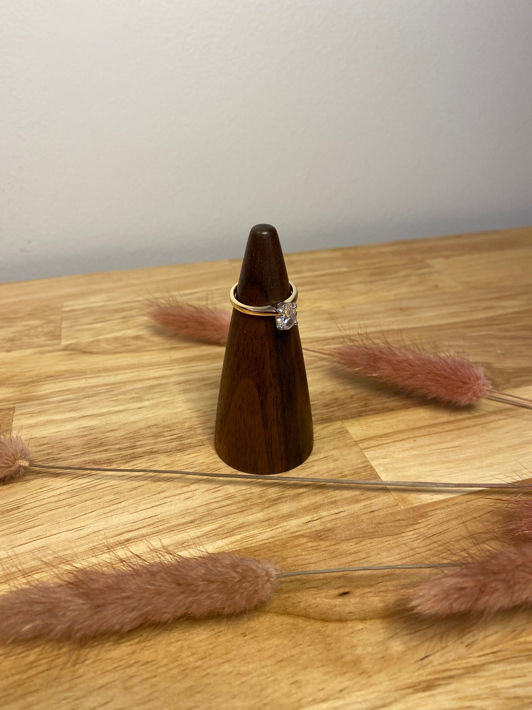 Elegant Handmade Ring Holder Walnut Jewelry Display for Rings ...