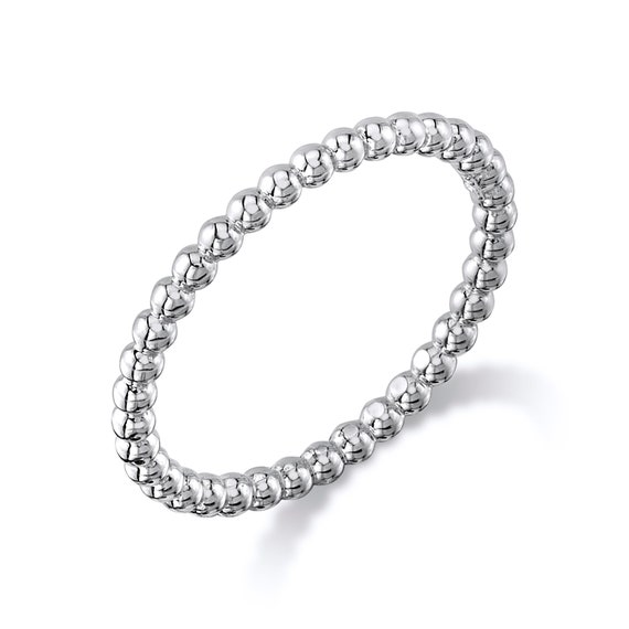 White gold beaded best sale ring