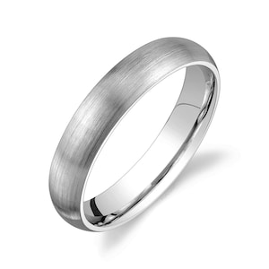 Bracelet Platine 950 (4 mm) | DME CLASSIQUE | Brossé mat | Coupe confortable | Alliance homme femme simple PT950