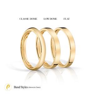 14k Yellow Gold Band 2mm THIN CLASSIC DOME Polished Comfort Fit Men's Women's Wedding Ring Simple Thin original image 3
