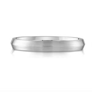Platinum 950 Band (3mm) | KNIFE EDGE | Matte Brushed | Comfort Fit | Men&#39;s Women&#39;s Wedding Ring Thin