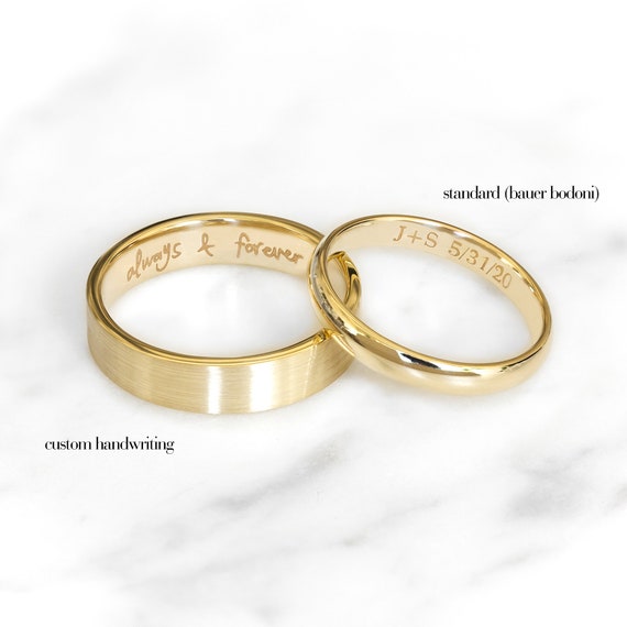 Delicate Olive Branch Engraved Wedding RIng | Berlinger Jewelry