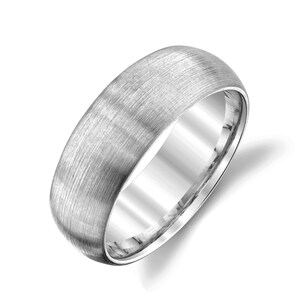 Bracelet Platine 950 (8 mm) | DME CLASSIQUE | Brossé mat | Coupe confortable | Alliance homme femme PT950