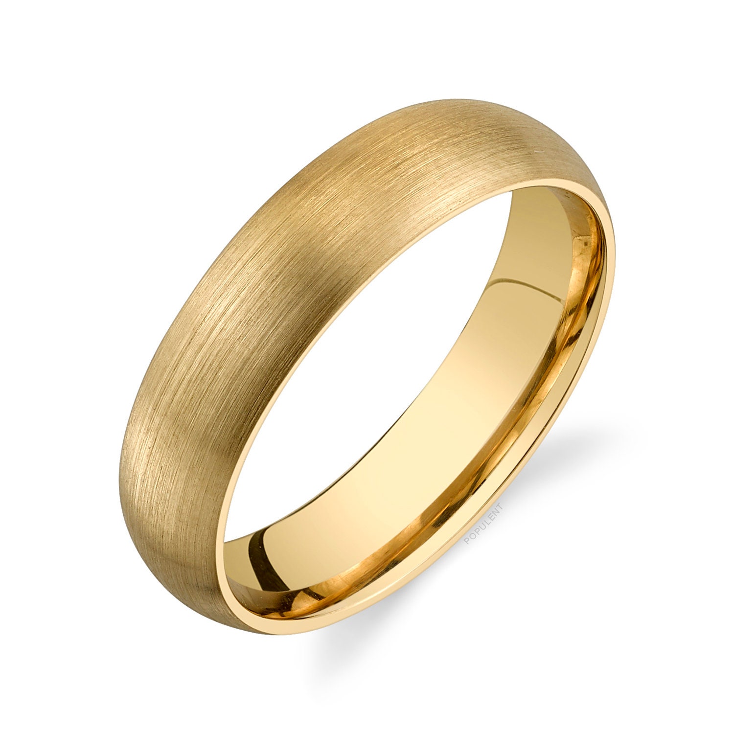 Matte gold mens wedding band sale