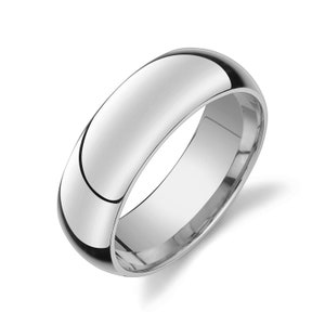 Bracelet Platine 950 (7 mm) | DME CLASSIQUE | Poli | Coupe confortable | Alliance homme femme simple PT950