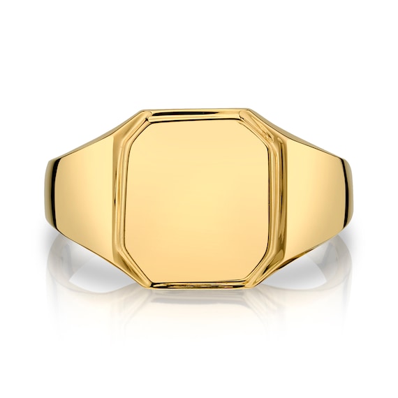 14k gold square signet ring discount