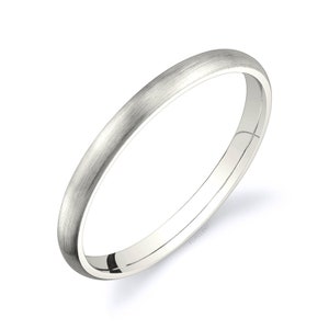 14k Champagne Gold Band (2mm THIN) | CLASSIC DOME | Matte Brushed | Comfort Fit | Men&#39;s Women&#39;s Wedding Ring White Unplated Vanilla