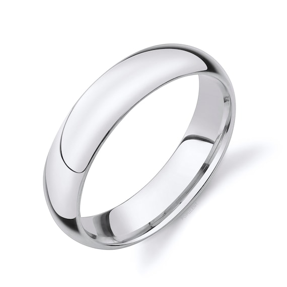 14k white gold 5mm men's wedding band deals
